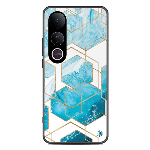 Stylish Marble Series Soft Phone Case - Metal Case - Design 1 - Vivo V50 Lite