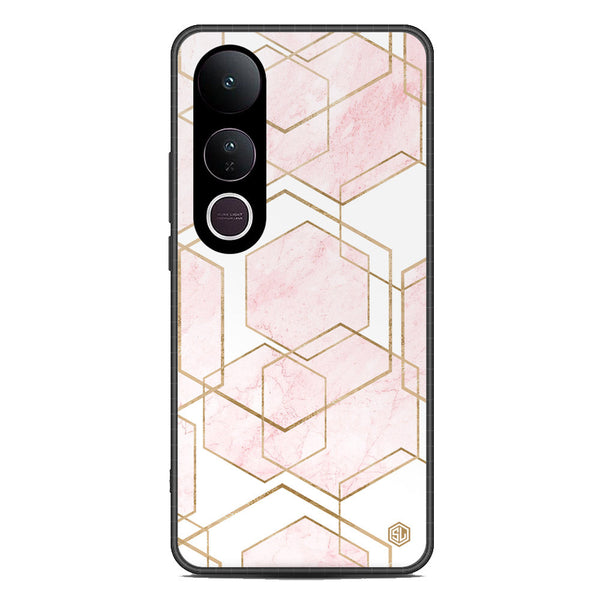 Stylish Marble Series Soft Phone Case - Metal Case - Design 3 - Vivo V50 Lite