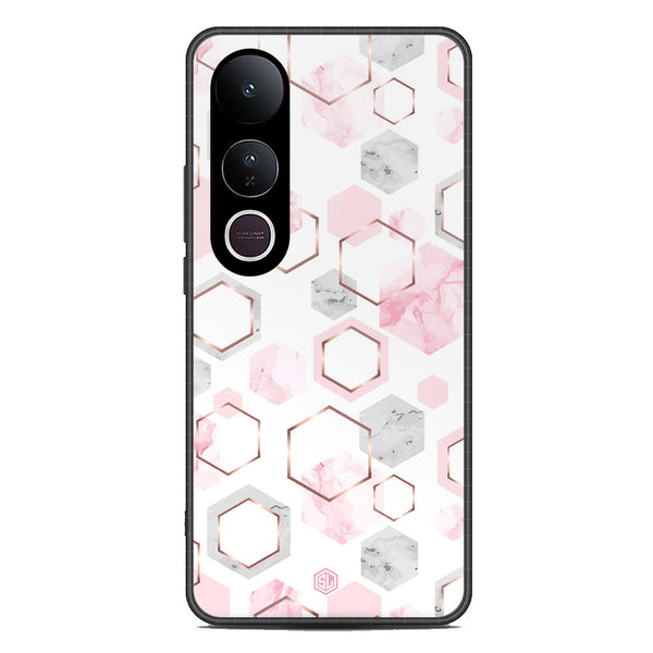 Stylish Marble Series Soft Phone Case - Metal Case - Design 4 - Vivo V50 Lite