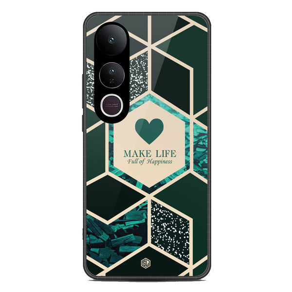 Happiness Series Soft Phone Case - Metal Case - Design 4 - Vivo V50 Lite