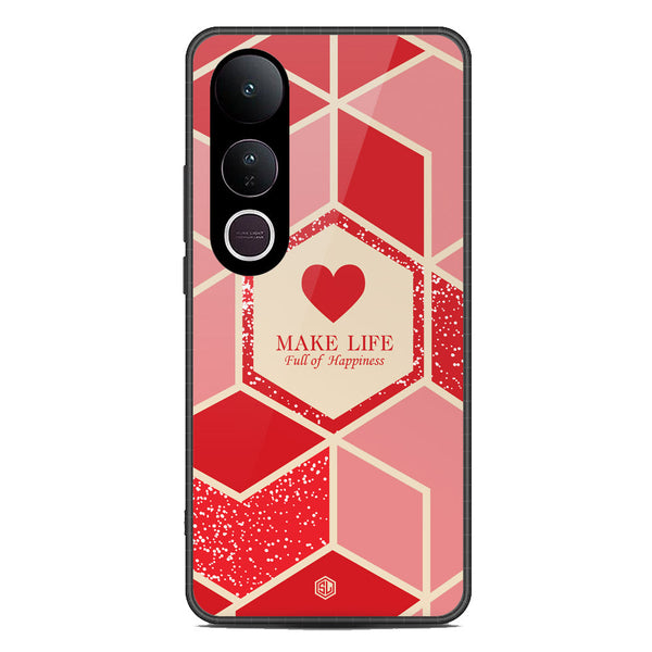 Happiness Series Soft Phone Case - Metal Case - Design 5 - Vivo V50 Lite