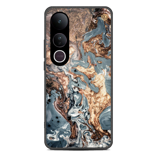 Marble Series Soft Phone Case - Metal Case - Design 5 - Vivo V50 Lite