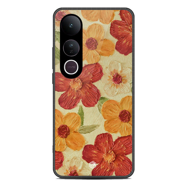 Floral Series Soft Phone Case - Metal Case - Design 6 - Vivo V50 Lite