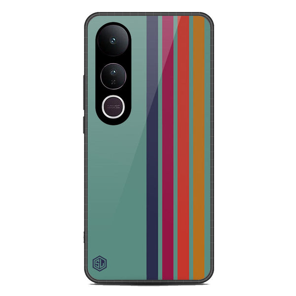 Retro Stripes Series Soft Phone Case - Metal Case - Design 5 - Vivo V50 Lite