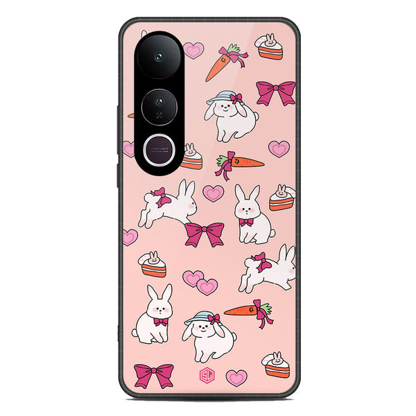 Cute Korean Design Series Soft Phone Case - Metal Case - Design 1 - Vivo V50 Lite