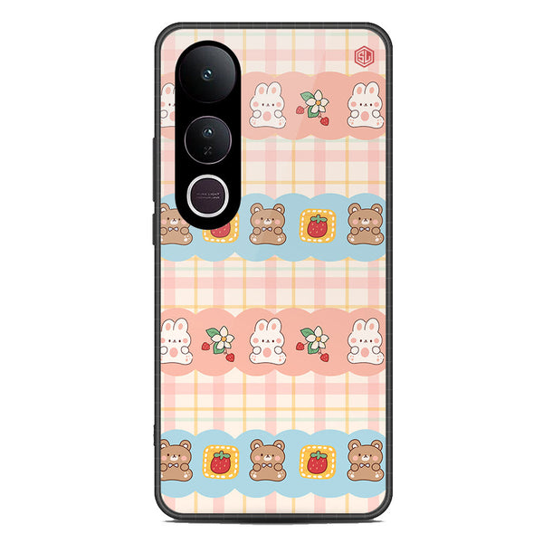 Cute Korean Design Series Soft Phone Case - Metal Case - Design 5 - Vivo V50 Lite