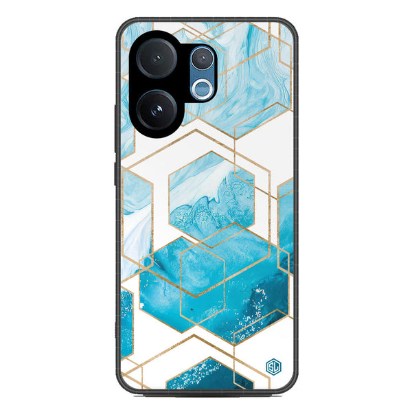 Stylish Marble Series Soft Phone Case - Metal Case - Design 1 - Vivo V60