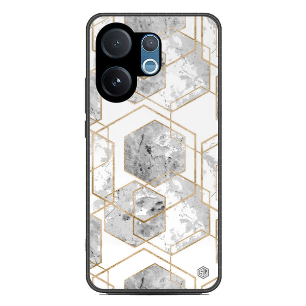 Stylish Marble Series Soft Phone Case - Metal Case - Design 2 - Vivo V60