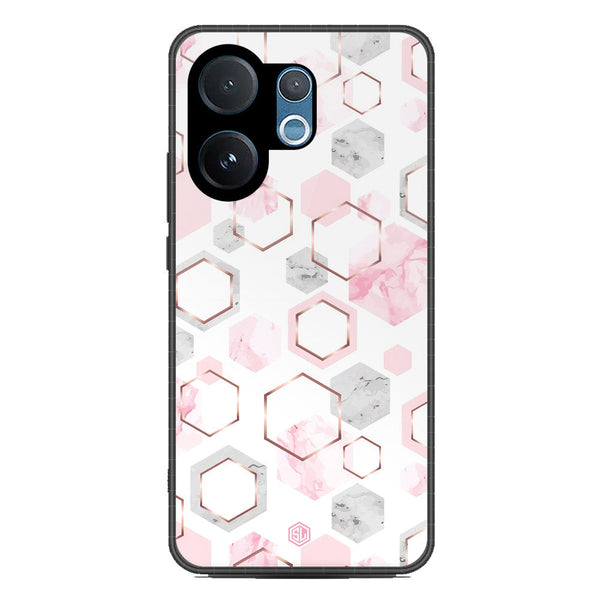 Stylish Marble Series Soft Phone Case - Metal Case - Design 4 - Vivo V60
