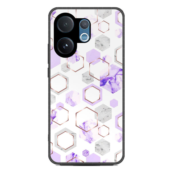 Stylish Marble Series Soft Phone Case - Metal Case - Design 5 - Vivo V60