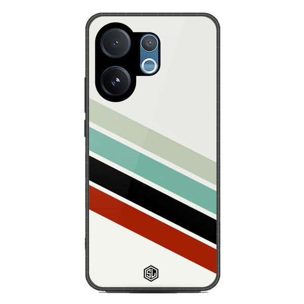 Retro Stripes Series Soft Phone Case - Metal Case - Design 2 - Vivo V60