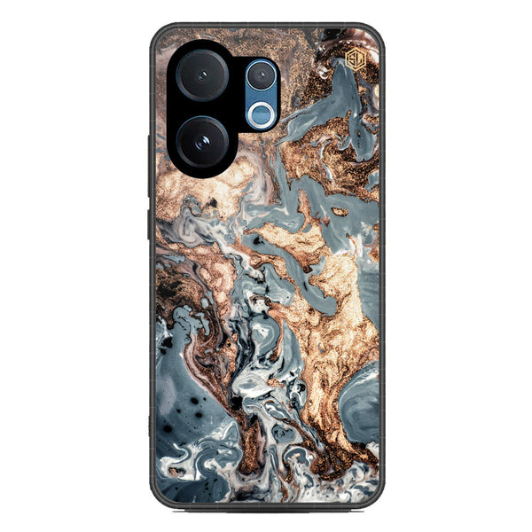 Marble Series Soft Phone Case - Metal Case - Design 5 - Vivo V60