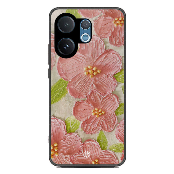 Floral Series Soft Phone Case - Metal Case - Design 9 - Vivo V60
