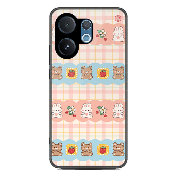 Cute Korean Design Series Soft Phone Case - Metal Case - Design 5 - Vivo V60