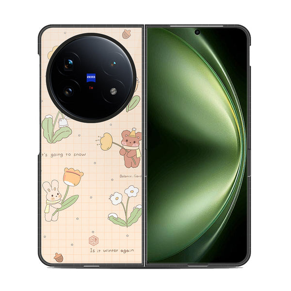 Cute Korean Design Series Soft Phone Case - Metal Case - Design 4 - Vivo X Fold 5