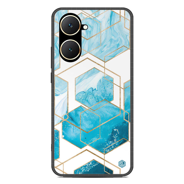 Stylish Marble Series Soft Phone Case - Premium Glass Case - Design 1 - Vivo Y03