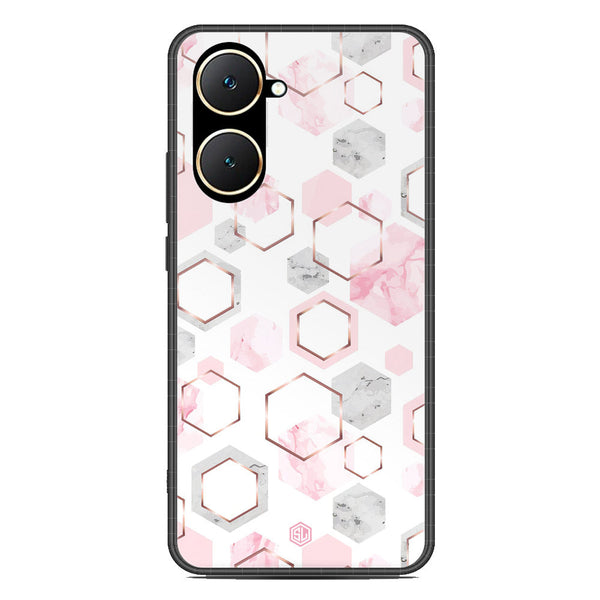 Stylish Marble Series Soft Phone Case - Premium Glass Case - Design 4 - Vivo Y03