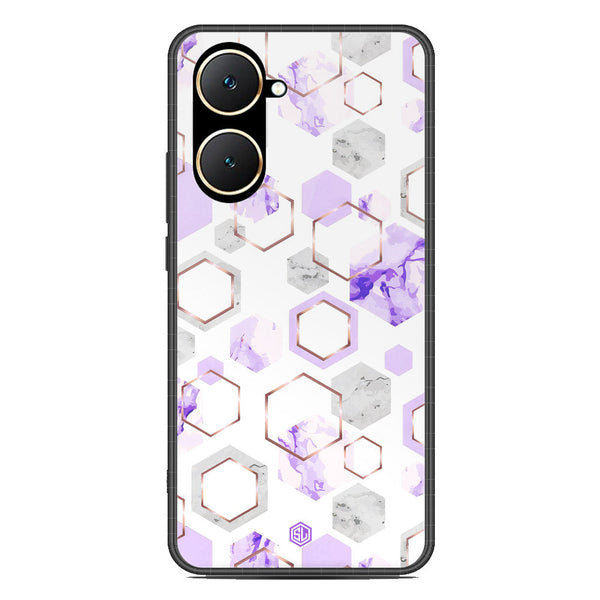 Stylish Marble Series Soft Phone Case - Premium Glass Case - Design 5 - Vivo Y18