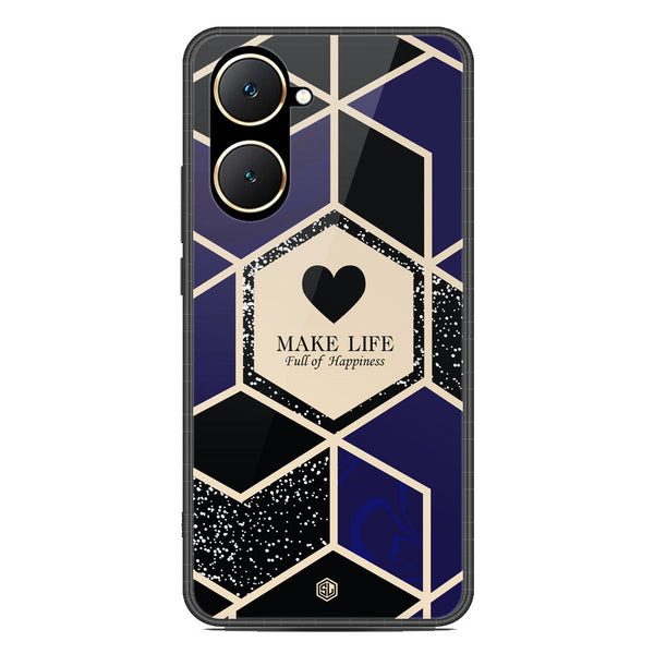 Happiness Series Soft Phone Case - Premium Glass Case - Design 1 - Vivo Y03