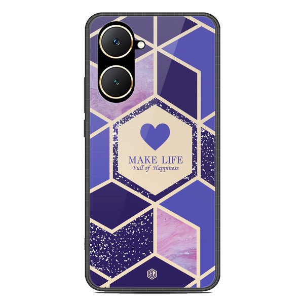 Happiness Series Soft Phone Case - Premium Glass Case - Design 2 - Vivo Y03
