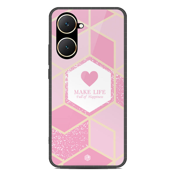 Happiness Series Soft Phone Case - Premium Glass Case - Design 3 - Vivo Y03