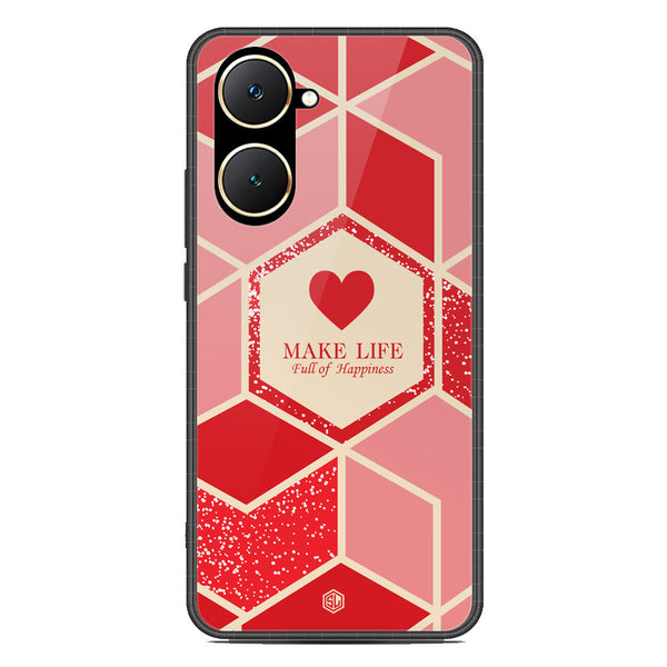 Happiness Series Soft Phone Case - Premium Glass Case - Design 5 - Vivo Y03