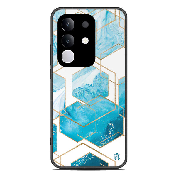 Stylish Marble Series Soft Phone Case - Metal Case - Design 1 - Vivo Y29 4G