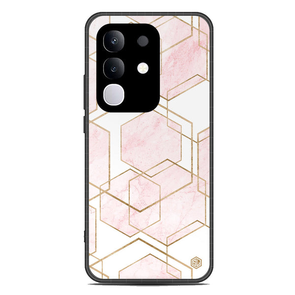Stylish Marble Series Soft Phone Case - Metal Case - Design 3 - Vivo Y29 4G