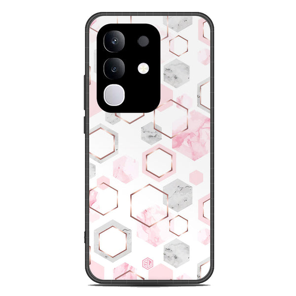 Stylish Marble Series Soft Phone Case - Metal Case - Design 4 - Vivo Y29 4G