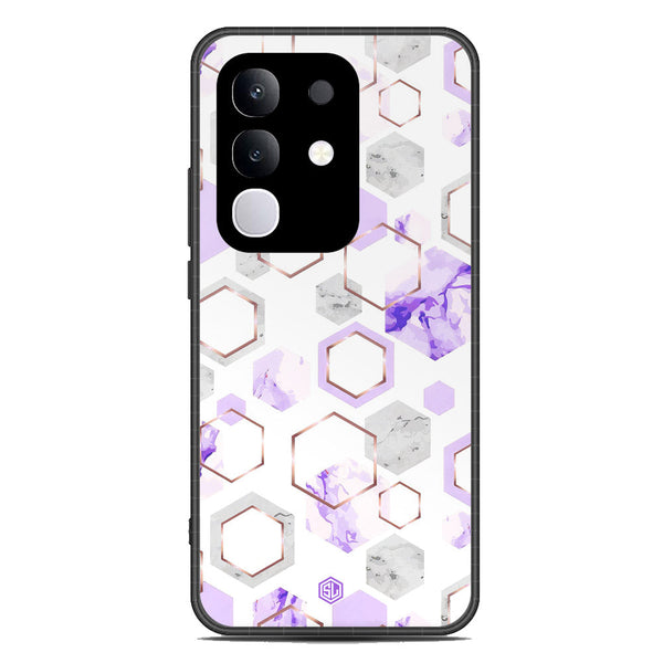 Stylish Marble Series Soft Phone Case - Metal Case - Design 5 - Vivo Y29 4G