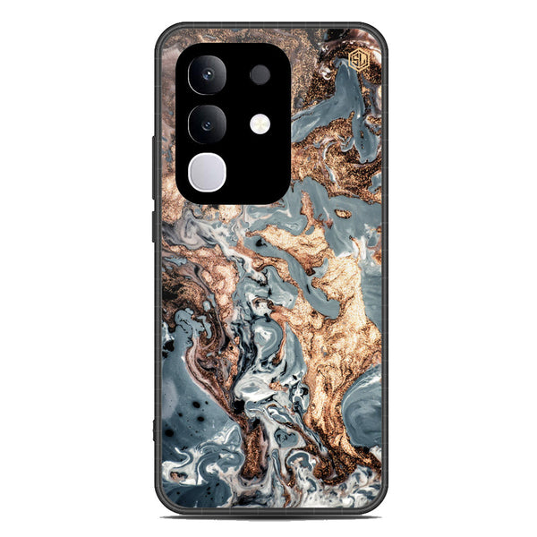 Marble Series Soft Phone Case - Metal Case - Design 5 - Vivo Y29 4G