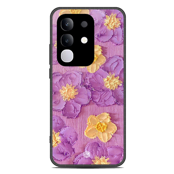Floral Series Soft Phone Case - Metal Case - Design 8 - Vivo Y29 4G