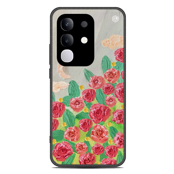 Floral Series Soft Phone Case - Metal Case - Design 10 - Vivo Y29 4G