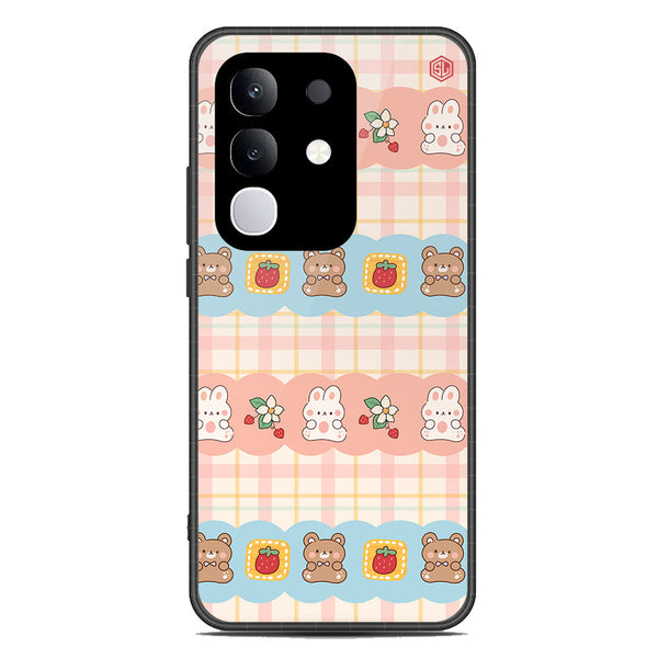 Cute Korean Design Series Soft Phone Case - Metal Case - Design 5 - Vivo Y29 4G