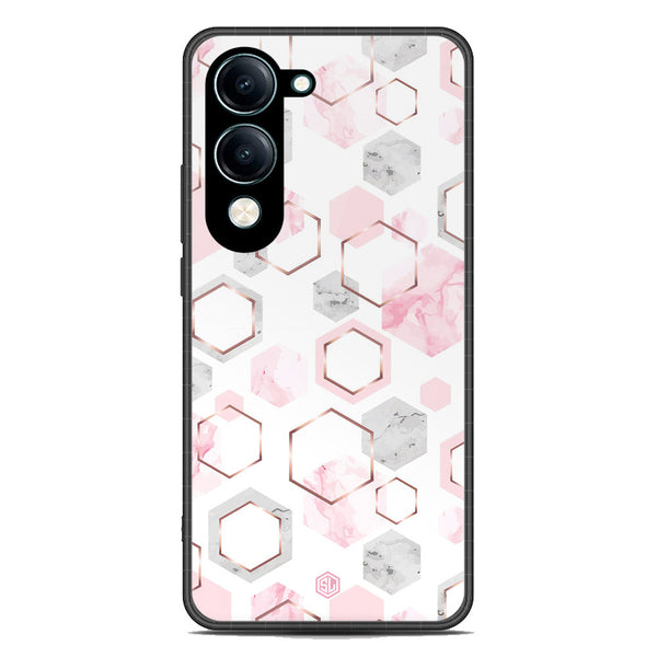 Stylish Marble Series Soft Phone Case - Metal Case - Design 4 -Vivo Y04
