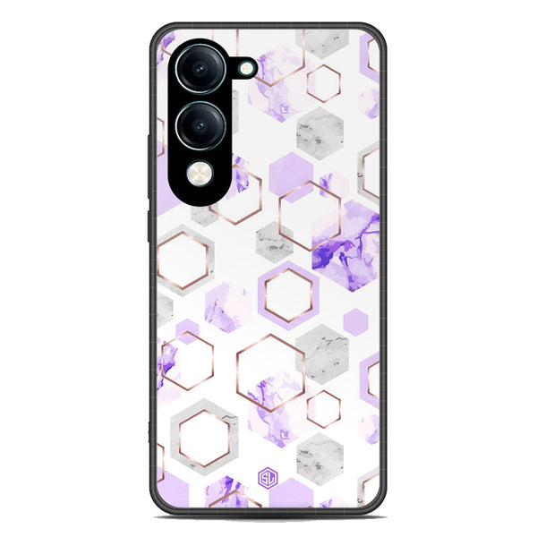 Stylish Marble Series Soft Phone Case - Metal Case - Design 5 -Vivo Y04