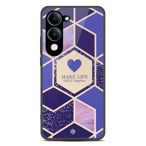 Happiness Series Soft Phone Case - Metal Case - Design 2 -Vivo Y04