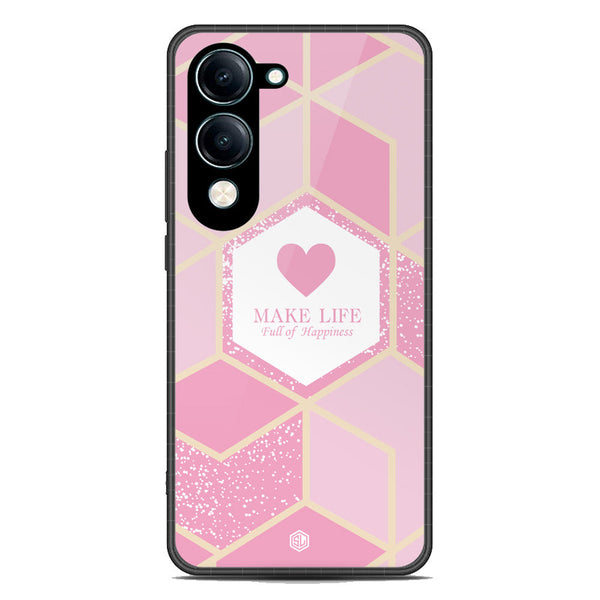 Happiness Series Soft Phone Case - Metal Case - Design 3 -Vivo Y04