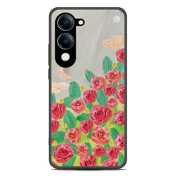 Floral Series Soft Phone Case - Metal Case - Design 10 -Vivo Y04