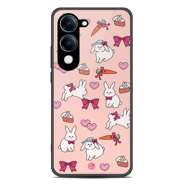 Cute Korean Design Series Soft Phone Case - Metal Case - Design 1 -Vivo Y04
