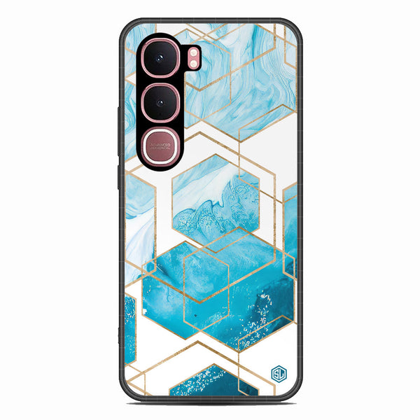 Stylish Marble Series Soft Phone Case - Glass Case - Design 1 - Vivo Y31 5G