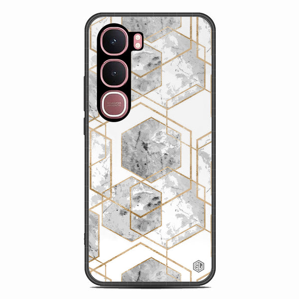 Stylish Marble Series Soft Phone Case - Glass Case - Design 2 - Vivo Y31 5G