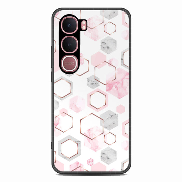 Stylish Marble Series Soft Phone Case - Glass Case - Design 4 - Vivo Y31 5G
