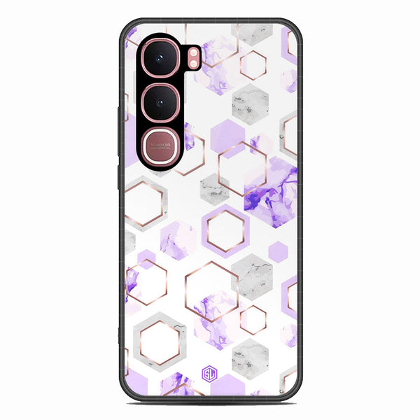 Stylish Marble Series Soft Phone Case - Glass Case - Design 5 - Vivo Y31 5G