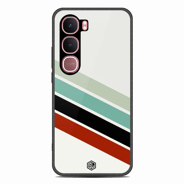 Retro Stripes Series Soft Phone Case - Glass Case - Design 2 - Vivo Y31 5G