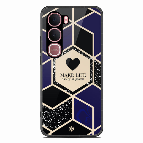 Happiness Series Soft Phone Case - Glass Case - Design 1 - Vivo Y31 5G