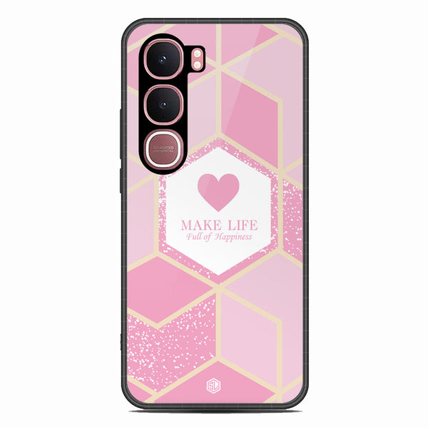 Happiness Series Soft Phone Case - Glass Case - Design 3 - Vivo Y31 5G