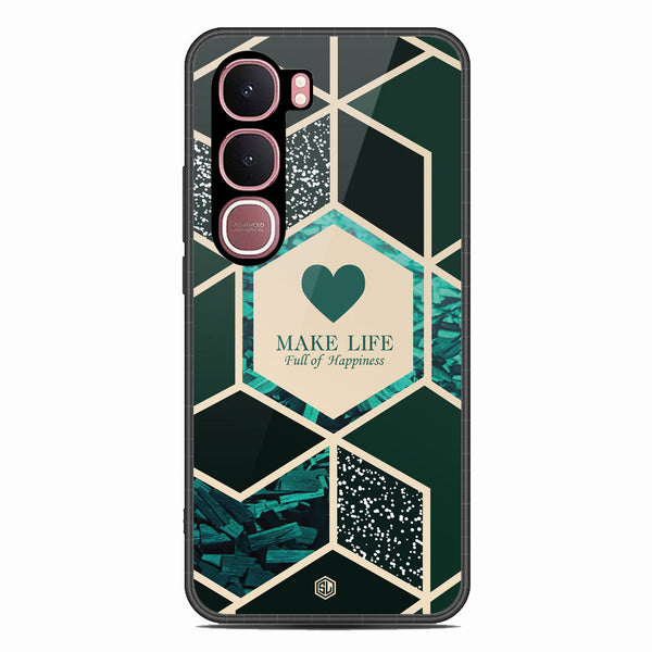 Happiness Series Soft Phone Case - Glass Case - Design 4 - Vivo Y31 5G