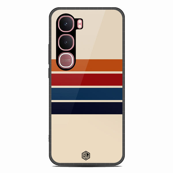 Retro Stripes Series Soft Phone Case - Glass Case - Design 3 - Vivo Y31 5G