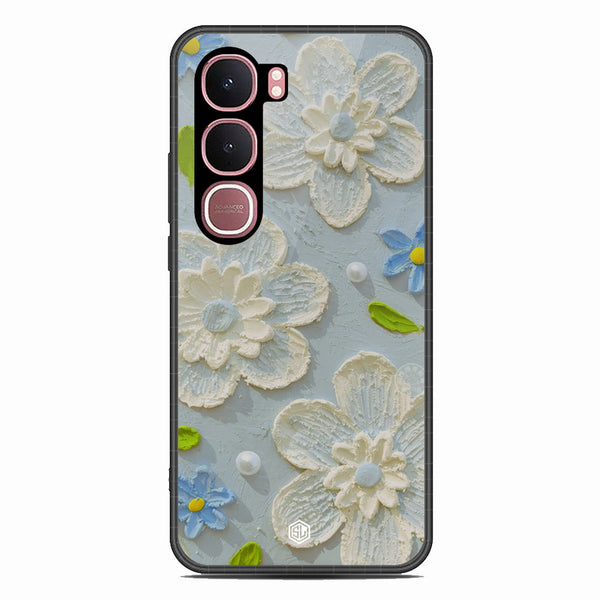 Floral Series Soft Phone Case - Glass Case - Design 3 - Vivo Y31 5G